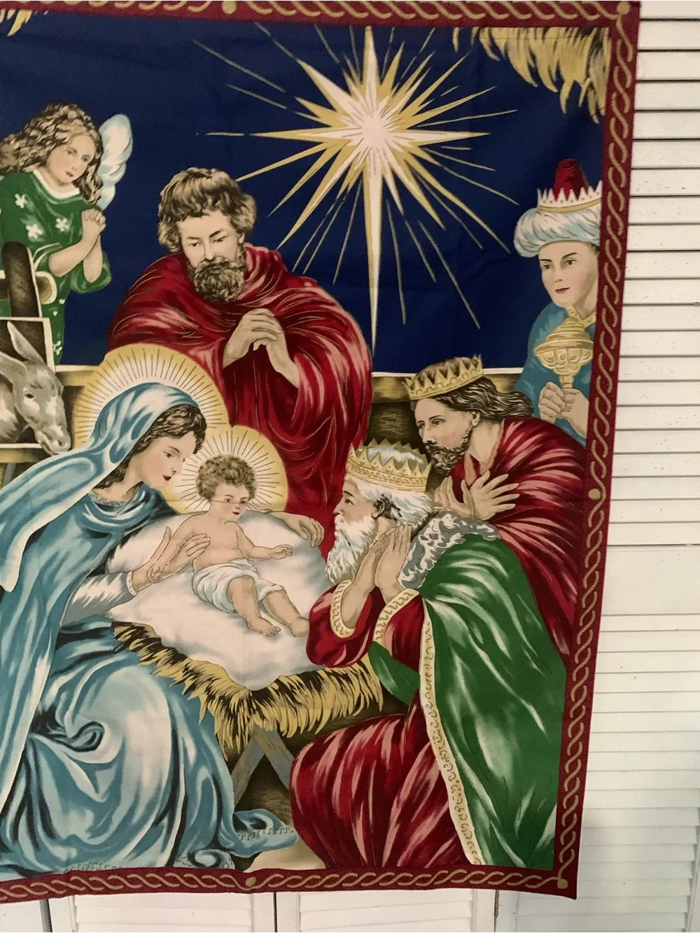 Vintage Nativity Scene Decorative Wall Hanging